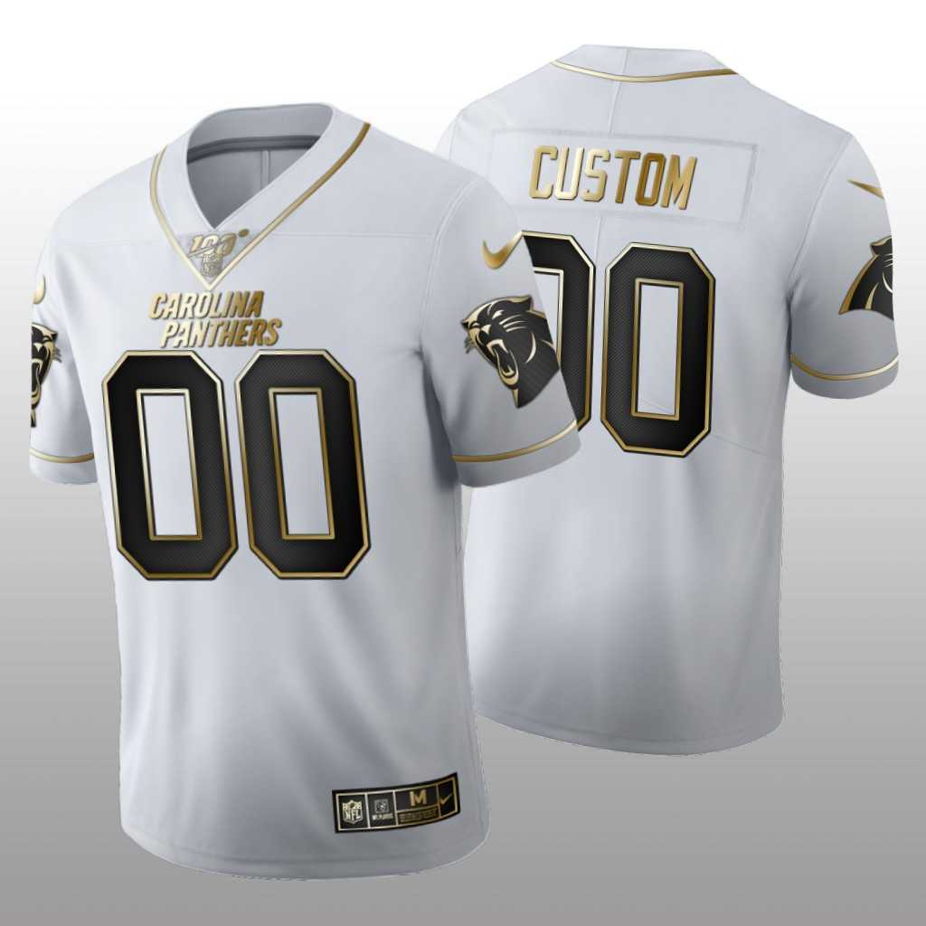 Customized Men's Nike Panthers White Golden Edition 100th Season Vapor Untouchable Limited Jersey,We sell and wholesale Customized Men's Nike Panthers White Golden Edition 100th Season Vapor Untouchable Limited Jersey on line form chian!